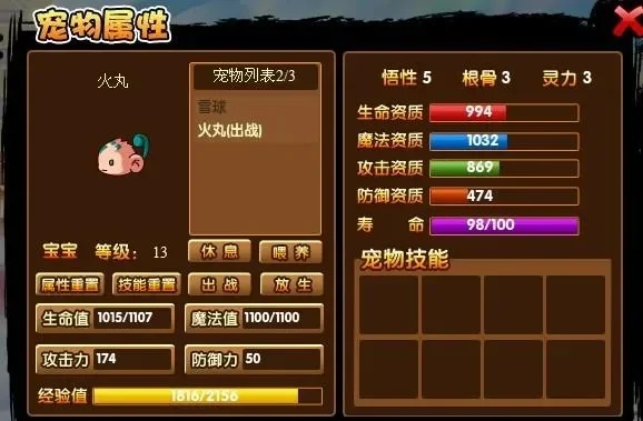 造梦西游3火丸资质解析与技能提升攻略